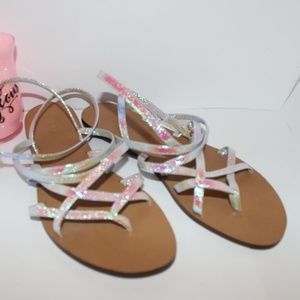 J.Crew Iridescent Sandals New Condition size 10